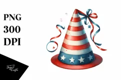 Watercolor Vintage Party Hat Flag Clipart Product Image 3