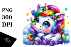 Cute Baby Unicorn, PNG Product Image 1