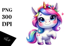 Baby Unicorn, Vibrant PNG Product Image 1