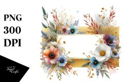 Colorful Abstract Frame with Wild Flowers Clipart Product Image 1