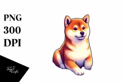 Shiba Inu on Sunset Beach Clipart Product Image 3