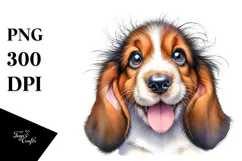 Happy Basset Hound, Transparent PNG Product Image 1