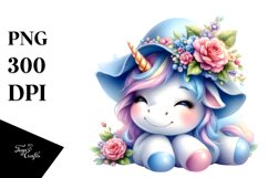 Baby Unicorn Blue Hat | Clipart Product Image 3