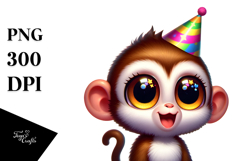 Playful Cartoon Monkey PNG Product Image 1