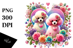 Colorful Digital Painting of Poodle with Heart Product Image 1