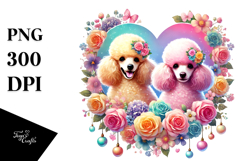 Colorful Digital Painting of Poodle with Heart Product Image 1