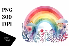 Colorful Watercolor Rainbow, Transparent PNG Product Image 1