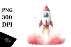 Washed Whimsical Rocket | Clipart Product Image 3