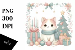 Pastel Christmas Scene, Transparent PNG Product Image 1