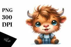 Funny Expressive Highland Cow, Transparent PNG Product Image 1