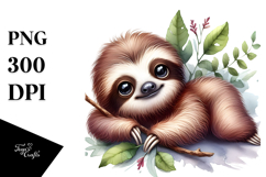 Cute Baby Sloth PNG Product Image 1