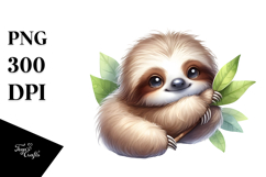 Cute Baby Sloth PNG Product Image 1