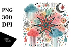 Boho Star Watercolor PNG Product Image 1
