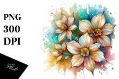 Stained Narcissus Watercolor Splash | Sublimation | Clipart Product Image 3