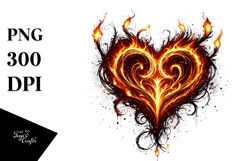 Fiery Heart Digital Painting PNG Product Image 1