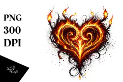 Fiery Heart Digital Painting PNG Product Image 1