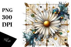 Abstract Stained Daisy PNG Product Image 1