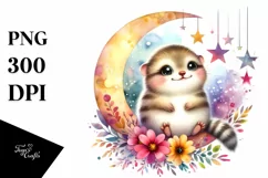 Colorful Lemming Baby | Watercolor | Moon Product Image 3