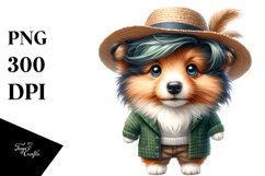 Funny Hat Shetland Sheepdog | Clipart Product Image 3