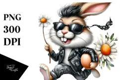 Bunny with Goofy Teeth and Leather PNG Product Image 1