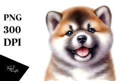 Baby Akita Watercolor Cute PNG Product Image 1