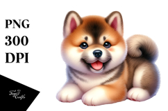 Baby Akita with Big Eyes PNG Product Image 1