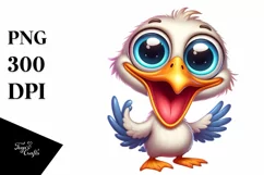 Colorful Cartoon Baby Pelican Clipart Product Image 1