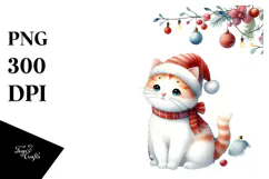 Sweet Christmas Cat, Transparent PNG Product Image 1