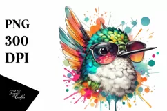 Artistic Style Hummingbird Clipart with Quirky Colors Product Image 3