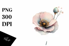 Pastel Wooden Poppy | Clipart Product Image 1