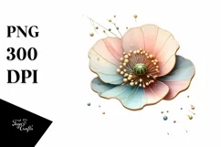 Pastel Wooden Poppy | Clipart Product Image 3