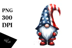 Patriotic Gnome USA Colors PNG Product Image 1
