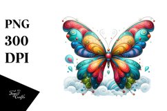 Colorful Butterfly White Clipart Product Image 3