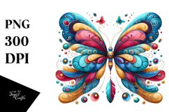 Colorful Butterfly White Clipart Product Image 3