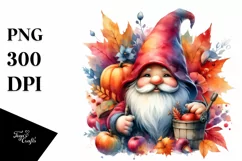 Washed Vibrant Autumn Gnome, High Quality PNG Product Image 3
