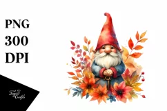 Washed Vibrant Autumn Gnome PNG Product Image 1