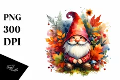 Washed Vibrant Autumn Gnome, High Quality PNG Product Image 3