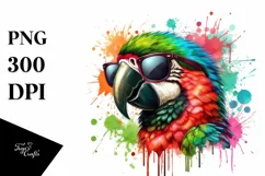 Colorful Vibrant Quirky Flower Parrot | Clipart Product Image 1