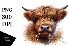 Highland Cow Portrait | Clipart Product Image 1