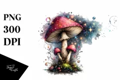 Magical Mushroom Watercolor Splash PNG Product Image 1