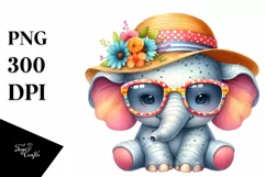Cute Baby Elephant Watercolor Clipart Product Image 3
