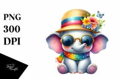 Cute Baby Elephant Watercolor Clipart Product Image 3