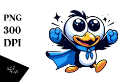 Goofy Bird with Superhero Cape PNG Product Image 1