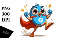 Goofy Bird with Superhero Cape PNG Product Image 1