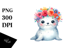 Cartoon Seal with Flower Crown, 20 oz Tumbler Product Image 1