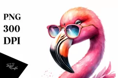 Vibrant Cute Flamingo Sunglasses | Clipart Product Image 3