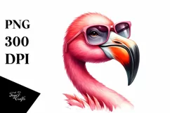 Vibrant Funny Cute Flamingo Smiling | Sunglasses | Product Image 1