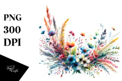 Colorful Abstract Wild Flowers, High-Res PNG Product Image 1