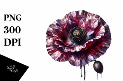 detailed shiny poppy made of shiny material with metallic Product Image 3
