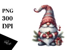 Washed Vibrant Christmas Gnome, High Quality PNG Product Image 3